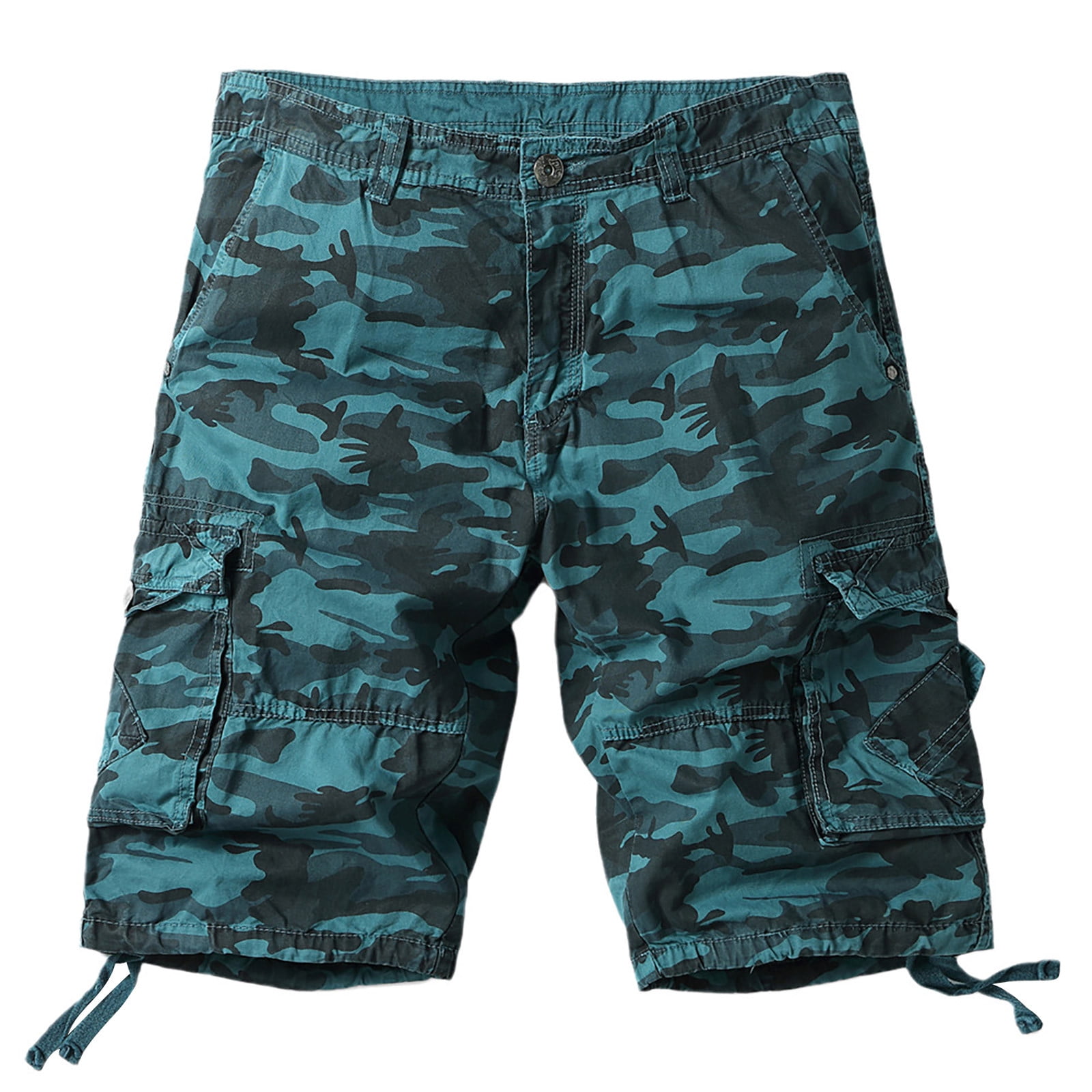 VSSSJ Men's Fashion Shorts Plus Size Casual Solid Color Zipper Button Five  Point Cargo Shorts with Multi-Pockets Summer Breathable Sport Short Pants