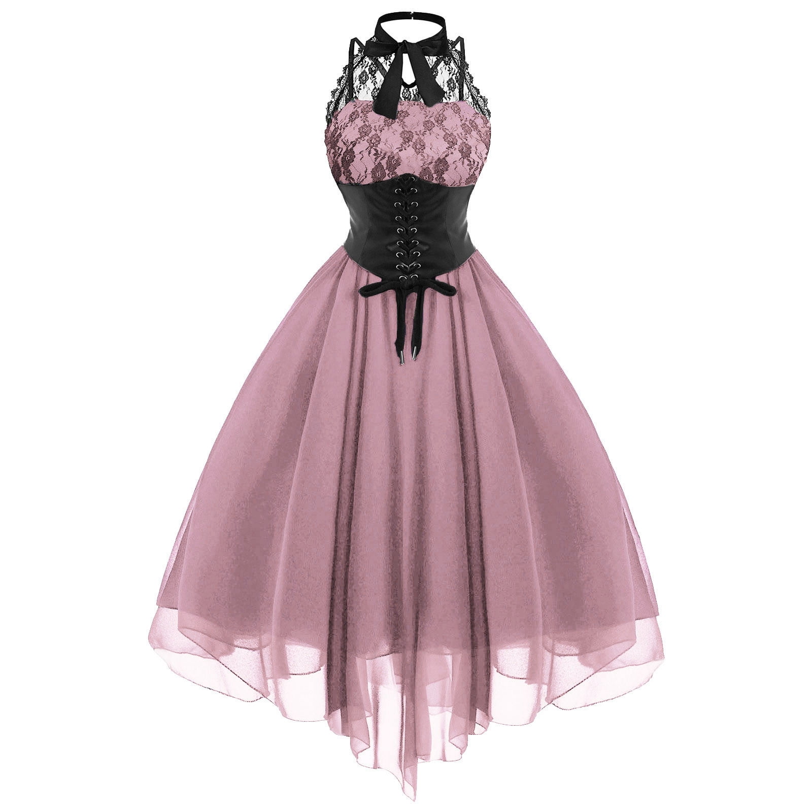 strapless open back dress Donna Crossover Bust Pink Floral Dress