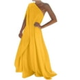 thumbnail image 1 of VSSSJ Summer Dresses for Women Solid Color Loose Fit One Shoulder Flowy Long Maxi Dress Sleeveless Floor Length Party Swing Dress, 1 of 6