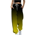 thumbnail image 1 of VSSSJ Sweatpants for Women Oversized Fit Gradient Color Drawstring High Waist Straight Pants Casual Fashion Gym Workout Sport Trousers Yellow XL, 1 of 4