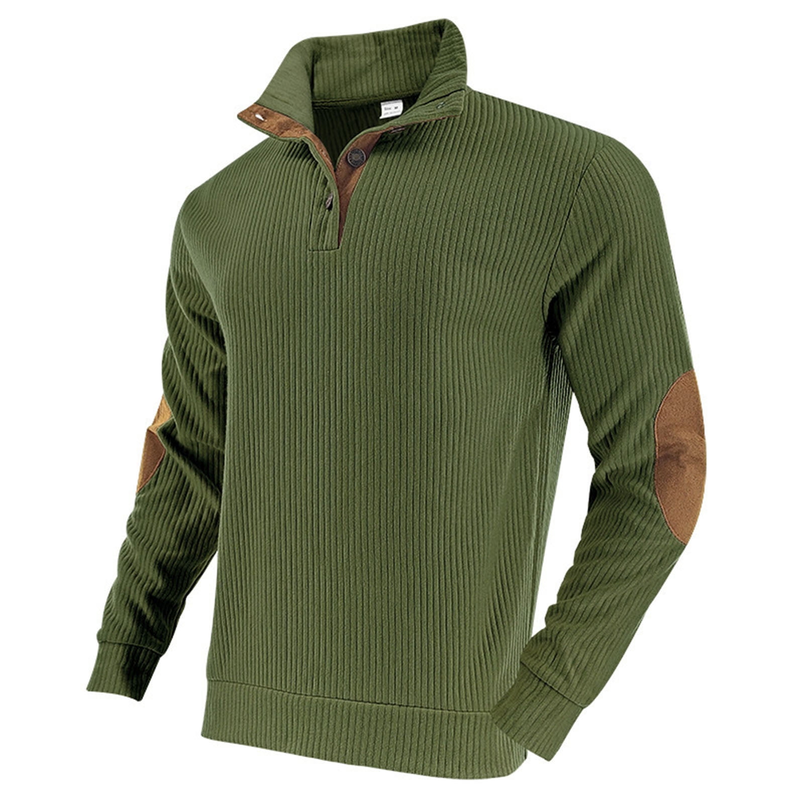 VSSSJ Sweatshirt for Men Fall Winter Jacquard Knit Stand Collar Long ...