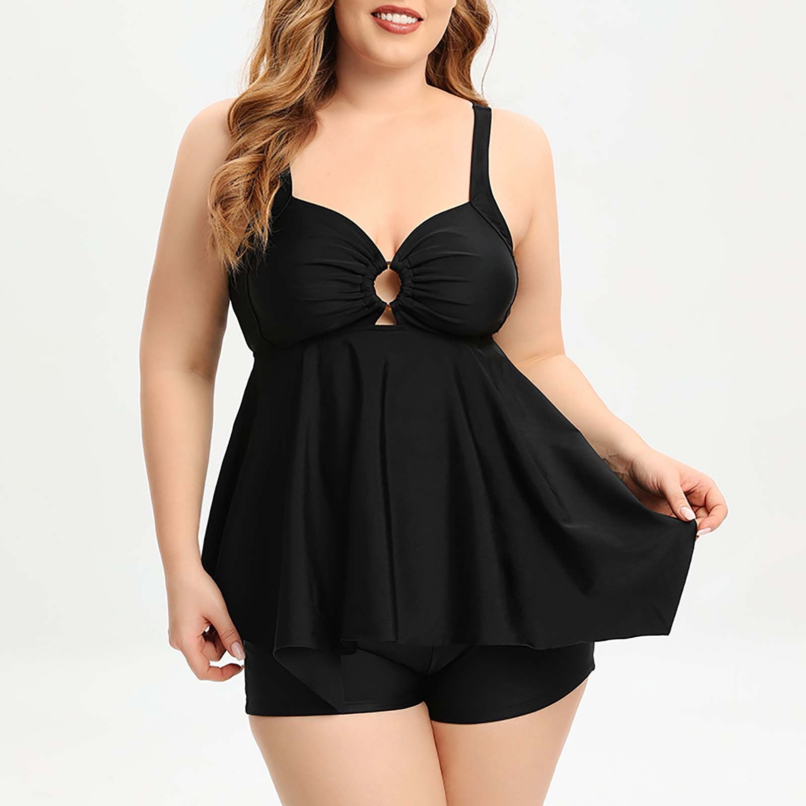VSSSJ Two Piece Tankini Swimsuits with Shorts for Women Plus Size
