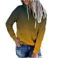 thumbnail image 1 of VSSSJ Women Casual Hoodies Gradient Printed Loose Crew Neck Pullover Tops Long Sleeve Drawstring Hooded Sweatshirt with Pockets Yellow XXL, 1 of 4