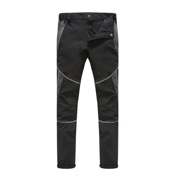 VSSSJ Women Quick Dry Hiking Pants Oversized Fit Color Block Patchwork Button Zipper Elastic Waist Trousers Outdoor Soft Shell Waterproof Climbing Pants Gray M