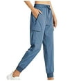 thumbnail image 1 of VSSSJ Women's Cargo Jogging Pants Regular Fit Solid Color Elastic Waist Hiking Pants with Zipper Pockets Leisure Outdoor Quick Drying Sweatpants Blue XXXL, 1 of 6