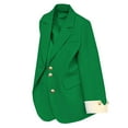 thumbnail image 1 of VSSSJ Women's Casual Long Sleeve Blazer Jacket Fashion Solid Color Notch Lapel Button Elegant Office Professional Work Suit Coat Green S, 1 of 4