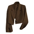 thumbnail image 1 of VSSSJ Women's Cropped One Button Blazer Long Sleeve Lapel Collar Loose Fit Business Casual Office Workwear Suit Jacket Coat Top Coffee XXL, 1 of 4