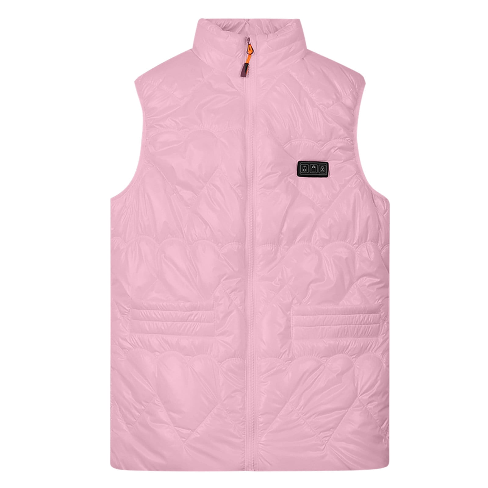 VSSSJ Women's Fifteen Heating Zones Heated Vest Oversized Fit Solid Color  Sleeveless Stand Collar Zip Up Waistcoat Outdoor Riding Skiing Fishing