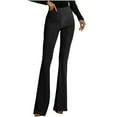 thumbnail image 1 of VSSSJ Women's High Waist Flared Pants Stretchy Bell Bottom Trousers Skinny Fit Casual Dressy Business Office Work Flare Pants Black M, 1 of 8
