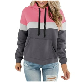 Asymmetrical drawstring color block hoodie deals