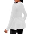 thumbnail image 1 of VSSSJ Women's Jackets Textured Single Button V Neck Long Sleeve Cinched Waist Solid Color Slim Fit Elegant Outerwear Jacket Top White S, 1 of 5