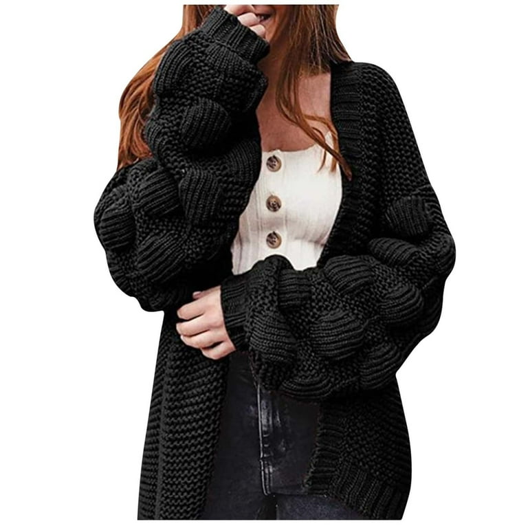 Oversized black knit cardigan store