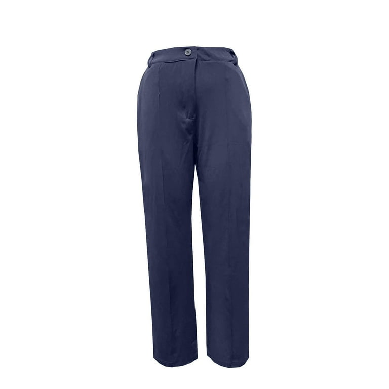 Navy blue dress pants womens plus sales