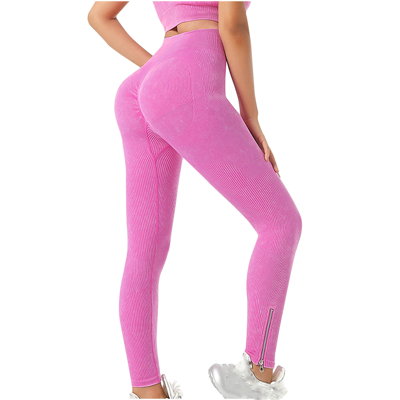 VSSSJ Women's Seamless Yoga Pants Slim Fit Solid Color Hip Lifting High