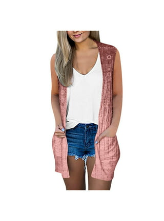 ZXZY Sleeveless Cardigans for Women Cozy Trendy Open Front Sweater Duster  Long Vest