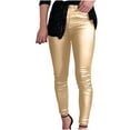 thumbnail image 1 of VSSSJ Women's Solid Color Trousers Slim Fit Button Zipper High Waist Straight Pants Fashion Street Style Commuting Pants with Pocket Gold L, 1 of 6