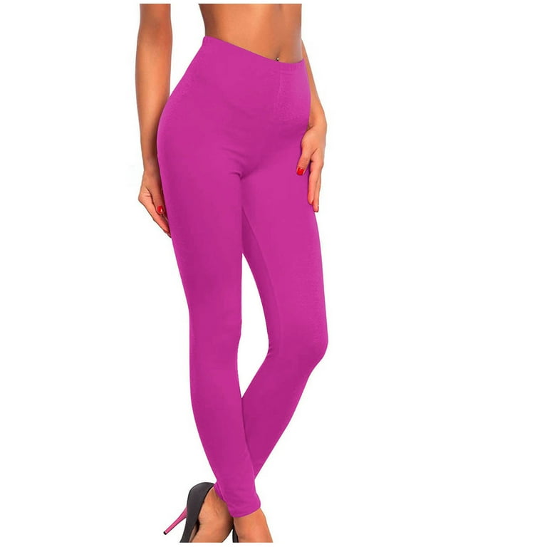 VSSSJ Women's Sport Yoga Pants Fitted Solid Color High Waist Tight Butt  Lifting Trousers Casual Stretch Running Fitness Legging Pants Hot Pink XXXL  