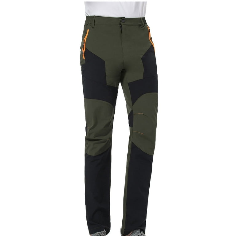 VSSSJ Women s Winter Outdoor Hiking Pants Plus Size Color Block Patchwork Elastic Waist Waterproof Assault Pants Thick Windproof Trousers Army Green