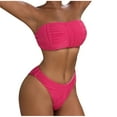 thumbnail image 1 of VSSSJ Womens Bandeau Two Piece Bikini Swimsuits Strapless Top with High Cut Bottom Bathing Suits Sexy Solid Color Push-Up Tie Back Swimwear, 1 of 8