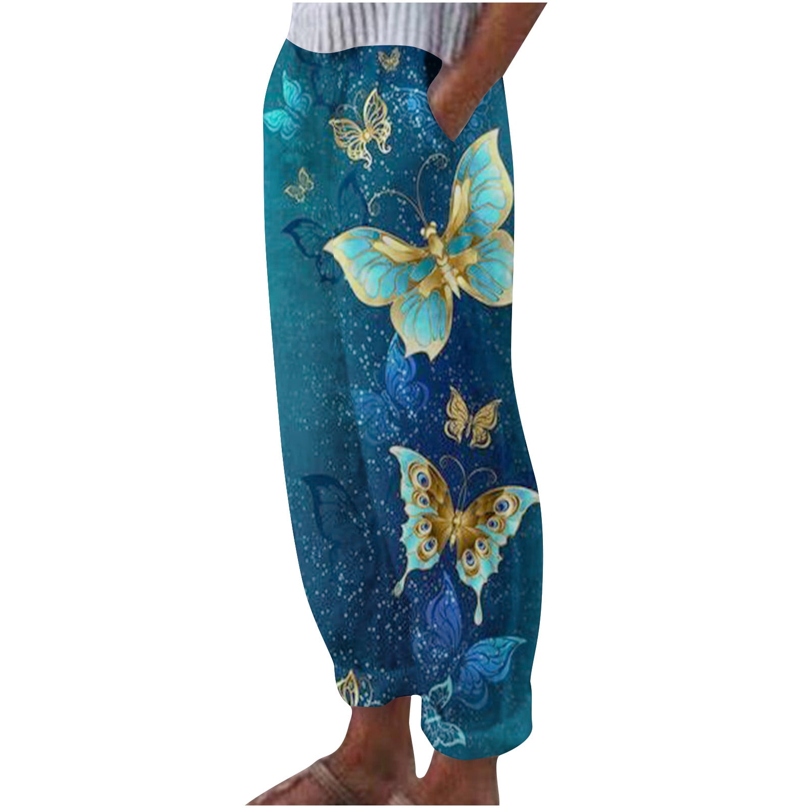 VSSSJ Womens Casual Baggy Trousers Relaxed Fit Fashion Summer Print