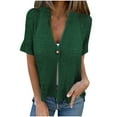 thumbnail image 1 of VSSSJ Womens Short Sleeve Sweater Cardigan Loose Fit V Neck Button Knitted Open Front Casual Lightweight Cardigan Top Outerwear Green M, 1 of 7