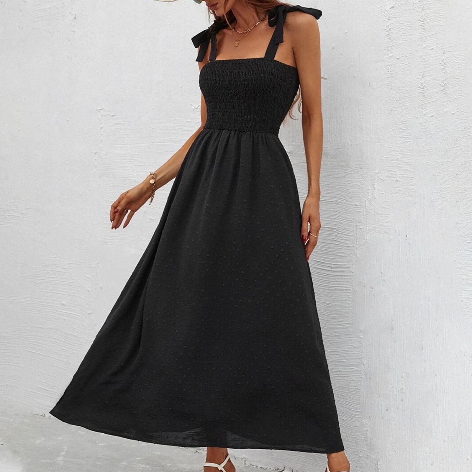 chinese dress ladies Patricia Black Extreme Plunge Long Sleeve Maxi Dress With Tie Detail – Club  L London main image 1