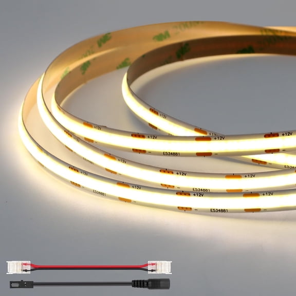 VST 16.4ft COB LED Strip Lights Natural White 4000K, 12V Dimmable LED Tape Light, 48w, 2640 LEDs, Ra 93+, IP30, Lighting for Kitchen, Cabinets, UL Listed (NOT Include Driver)