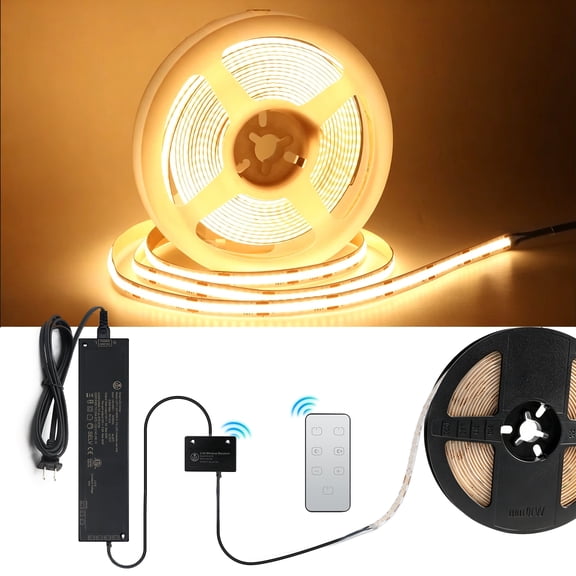 VST COB LED Strip Light Kit, 16.4ft 24V 2700K-6500K Tunable White, CRI 93+ with UL Listed Power Supply & Wireless Remote