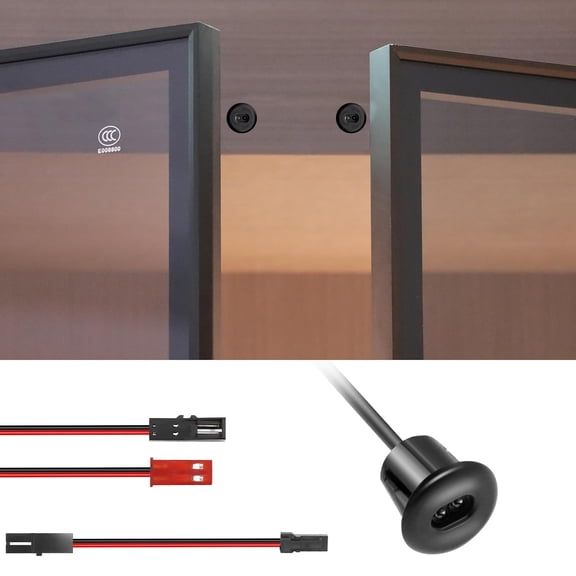 VST Single Door IR Sensor Switch for LED Lights, Black(DC 12/24V 3A) | Recessed Mount Motion Sensor Light Switch, Door Activated Light Switch for Closet Light LED Lights and Under Cabinet Lighting