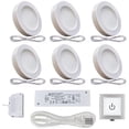 thumbnail image 1 of VST Under-Cabinet LED Lights, 2W (12W Total, 60W Equivalent), Wired Touch Dimmer, Recessed or Surface Mount, 3000K, 6 Pack, 1 of 6