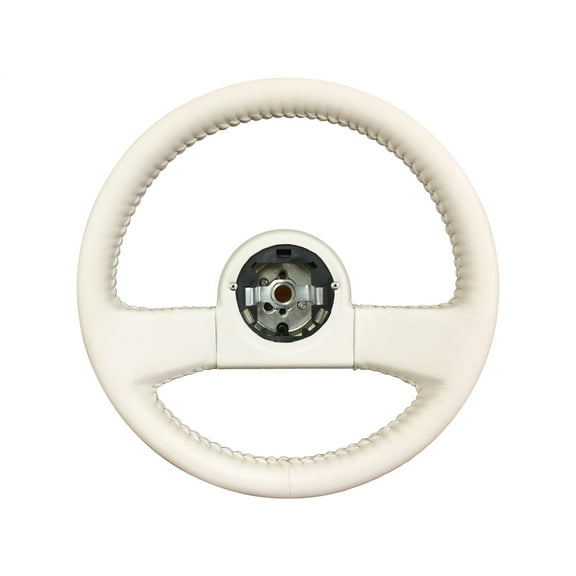 VSW 14 inch White Leather Steering Wheels Compatible with 1988 Corvette Anniversary Edition; White Leather, Replaces 17983971