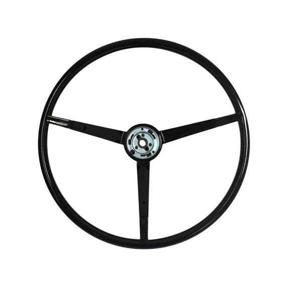 VSW 15 inch Reproduction Black Steering Wheel Compatible with 1964 Ford Mustang, ST3033BLK