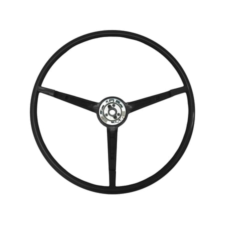 VSW 15 inch Reproduction Black Steering Wheel Compatible with 1967 Ford Mustang, Replaces OE# C7ZZ-3600-M, ST3035BLK