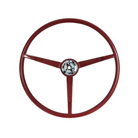 VSW 15 inch Reproduction Red Steering Wheel Compatible with 1964 Ford Mustang, ST3033RED
