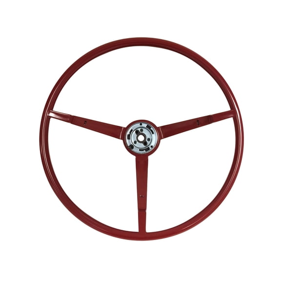 VSW 15 inch Reproduction Red Steering Wheel Compatible with 1964 Ford Mustang, ST3033RED