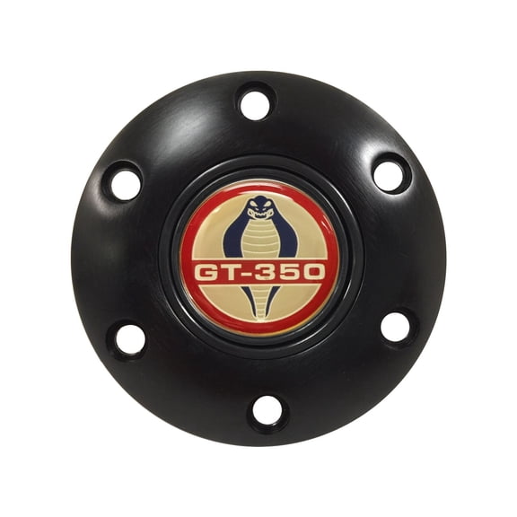 VSW 6-Bolt Black Horn Button, Ford Cobra GT-350 Emblem STE1003BLK