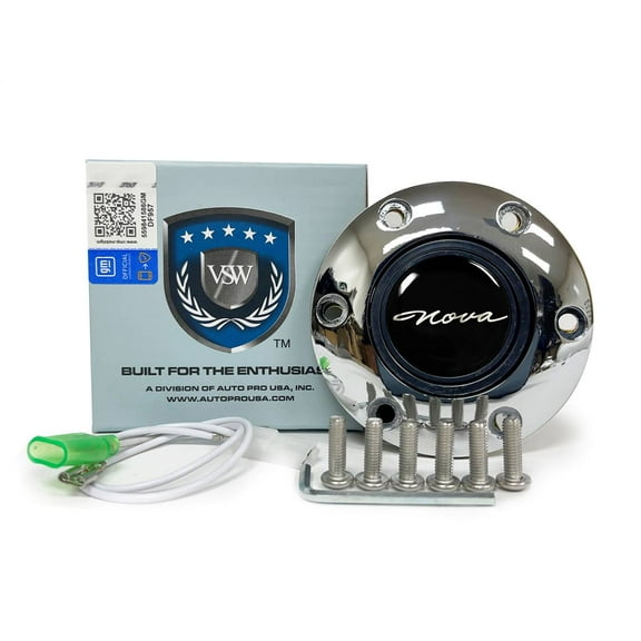 VSW 6-Bolt Chrome Horn Button, 1965 Chevy Nova Emblem