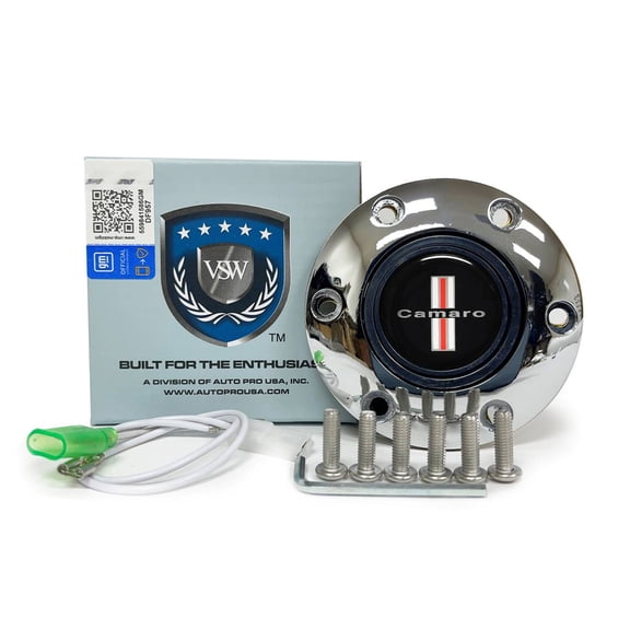 VSW 6-Bolt Chrome Horn Button with Camaro Tri Bar Emblem STE1024CHR