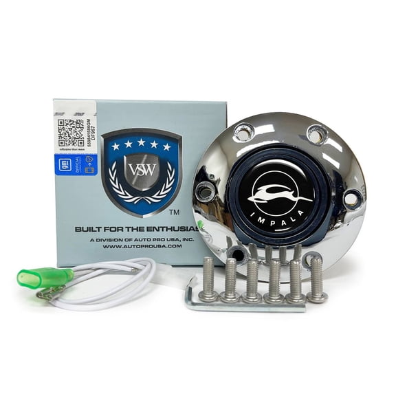 VSW 6-Bolt Chrome Horn Button with Impala Emblem STE1026CHR