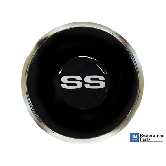 VSW 6-Bolt Deluxe Horn Button with Chevrolet Silver Super Sport SS Emblem