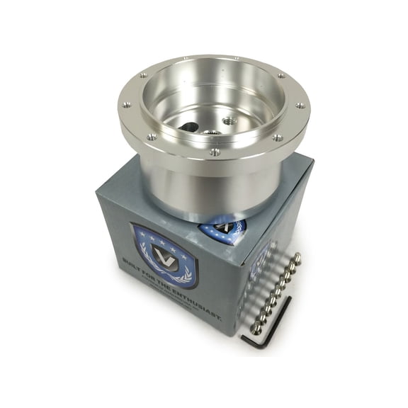 VSW 9-Bolt Silver Steering Wheel Hub Adapter Compatible with Flaming River Column with GM Spline STH1016SIL