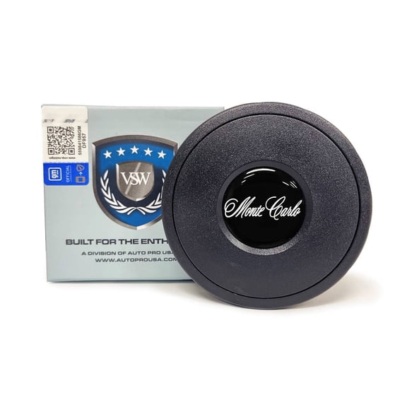 VSW 9-Bolt Standard Black Horn Button, Chevy Monte Carlo Emblem