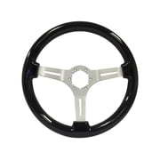 VSW Steering Wheels; S6 Sport Black Ash Finished Wood Grip with Slotted Brushed Center