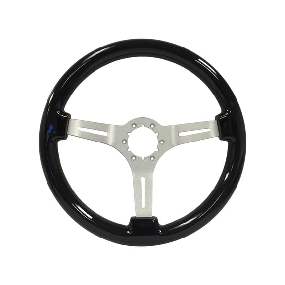 VSW Steering Wheels; S6 Sport Black Ash Finished Wood Grip with Slotted Brushed Center