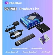 VSeeBox V5 Pro 2025 Version with Voice Control, Android 12, 4GB RAM 32GB Storage,8K Cable Included, Easy Setup, Lifetime Support