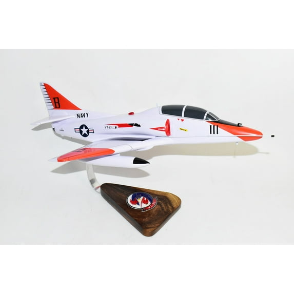 VT-21 Redhawks TA-4J Model, 1/27th Scale, Mahogany
