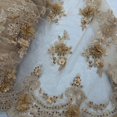 thumbnail image 1 of VT-30 – 3D Pearl Beaded Lace Fabric – 55 Inches Wide – by the Yard – Elegant Floral Mesh for Bridal Gowns, Dresses & Decor – Valentina Textiles Inc. (1 Yard, Champagne), 1 of 1