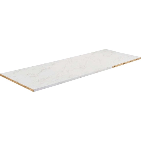 VT Industries Stretta 6 Ft. Right Hand Laminate White Marble Countertop 160444