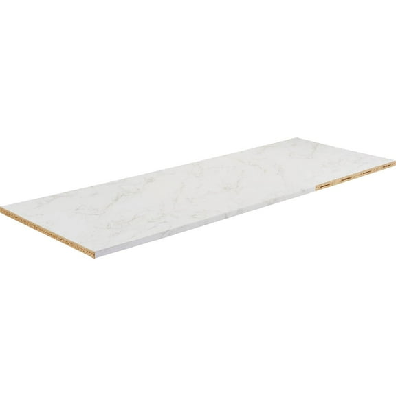 VT Industries Stretta 6 Ft. Right Hand Laminate White Marble Countertop 160444