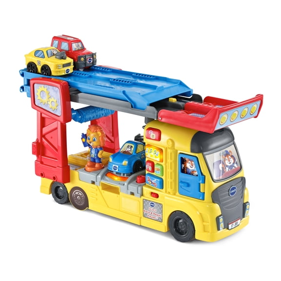VTech 3-in-1 Race and Repair Hauler Vehicle Playset for Babies and Toddlers
